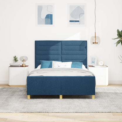 Blauw Stoffen Bedframe 140X200 Cm Crème