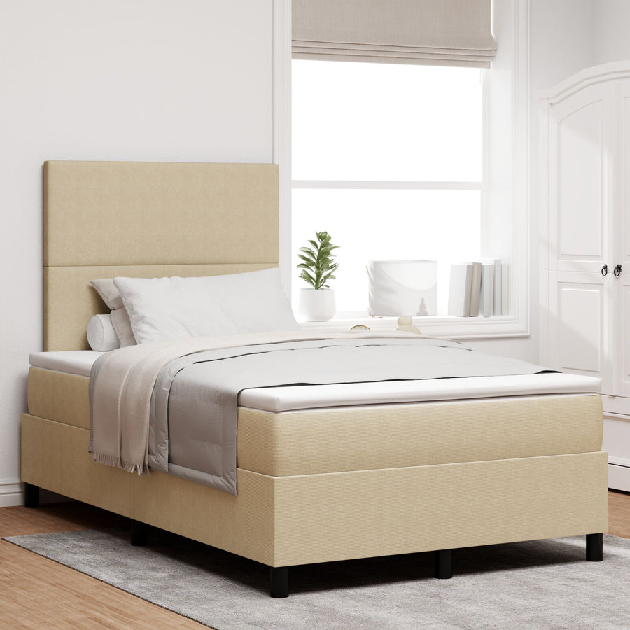 Boxspringbed Met Matras Lichtgroen Grijs Klein Dubbel Corduroy Stof