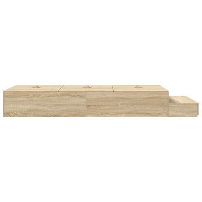 Opbergbedframe Sonoma Eiken Bewerkt Hout 236,5 X 100 X 31,5 Cm Artisanaal Eiken