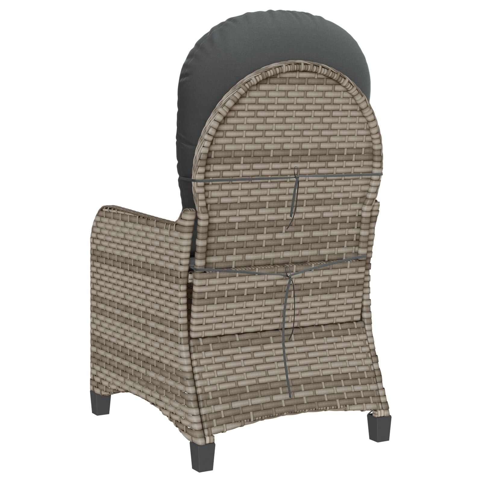 Relaxstoel Met Kussen Poly Rattan Grijs