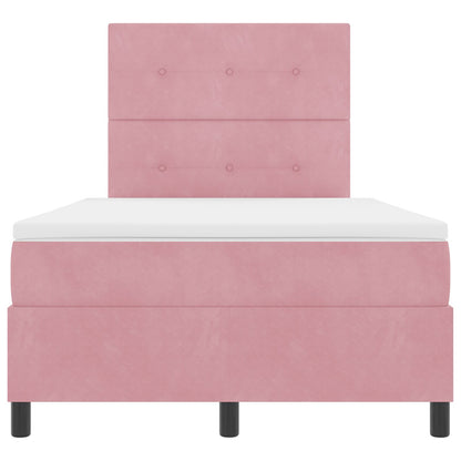 Boxspring Bed Met Matras Roze 120X200 Cm Fluweel Blauw