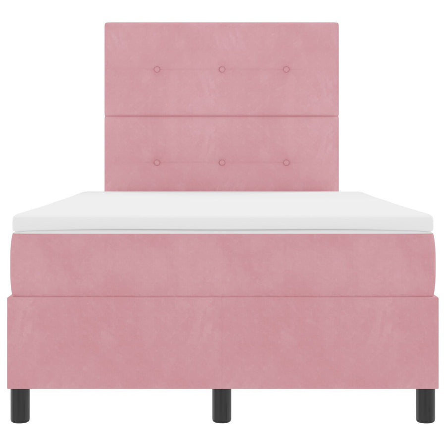 Boxspring Bed Met Matras Roze 120X200 Cm Fluweel Blauw