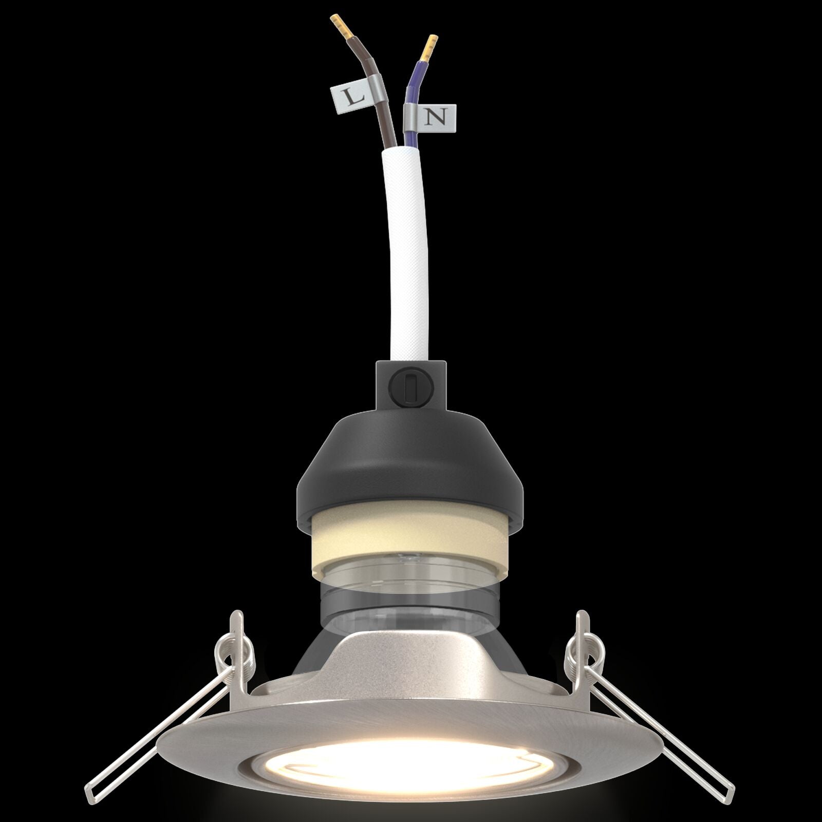 Lampen Set Van 6 Aluminium 9 Cm Ingebouwde Lampen Rond Zilver