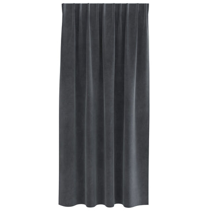 Zwarte-Out Gordijnen Met Bovenband 2 Stuks Lichtgrijs Fluweel Licht Grijs 140 x 175 cm met ingenaaide tape