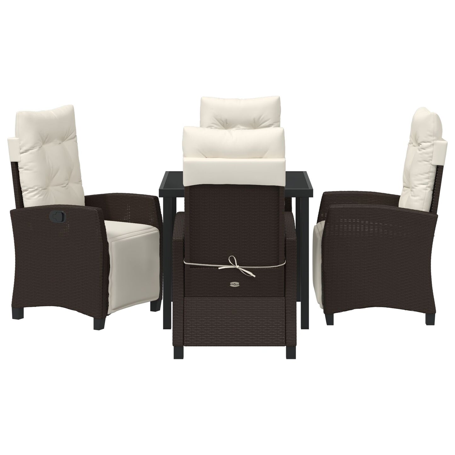 5-Delige Tuin Eetset Bruin Poly Rattan