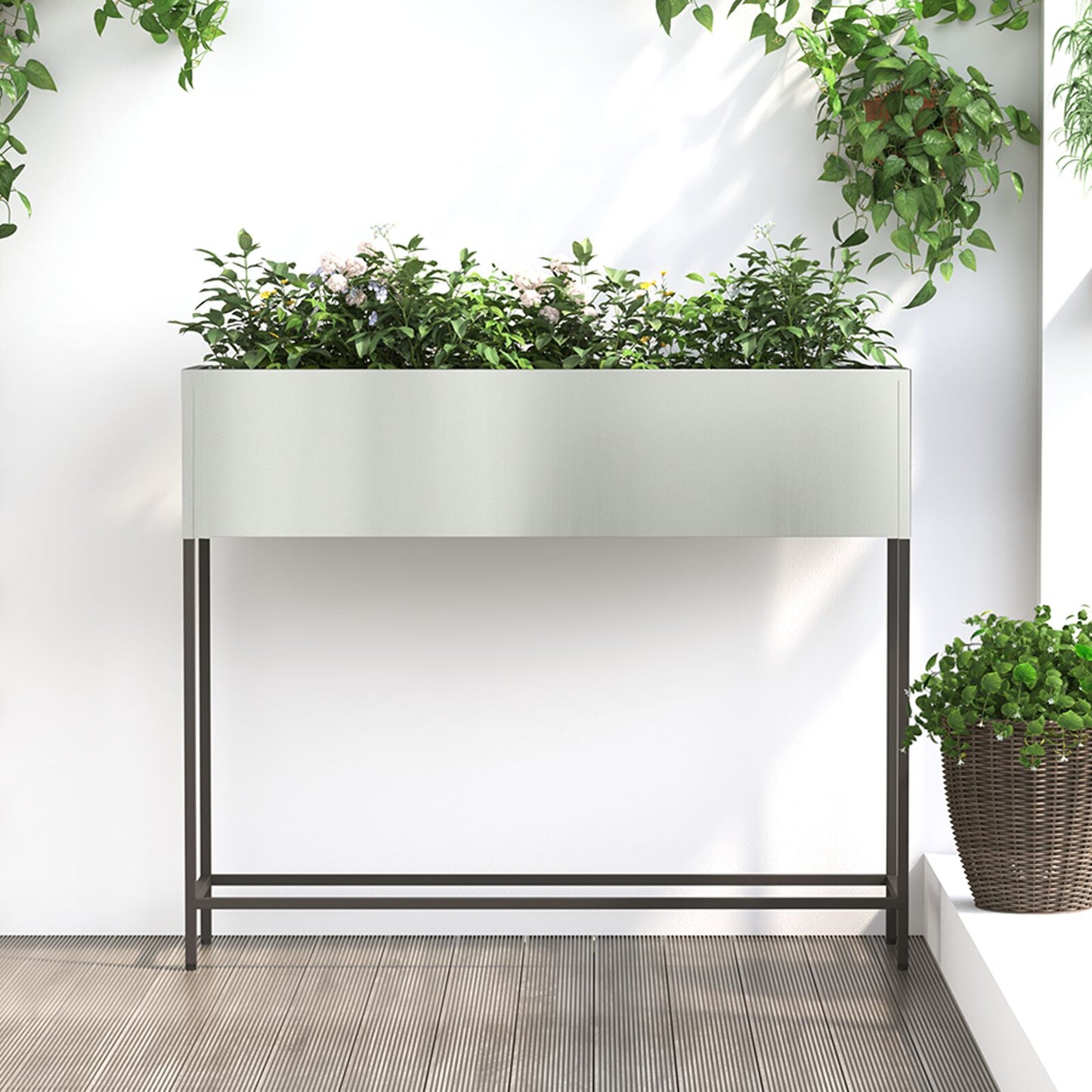 Verhoogde Tuinbak Gegalvaniseerd staal 100 x 26 x 82 cm