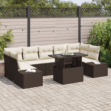 8-Delige Tuin Sofa Set Met Kussens Bruin Poly Rattan