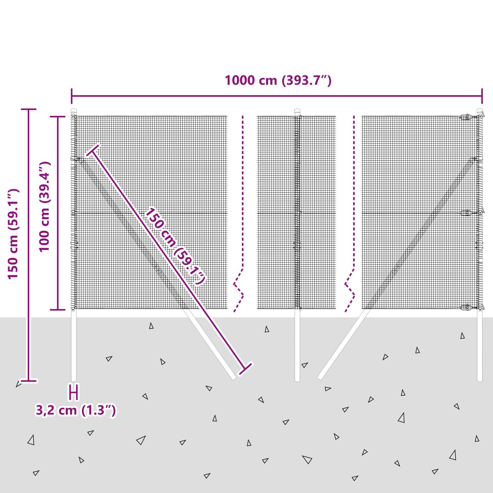 Heipaalset Set Van 2 Groen Metaal 10 X 1 M Duurzaam Heipaal Gegalvaniseerd Staal