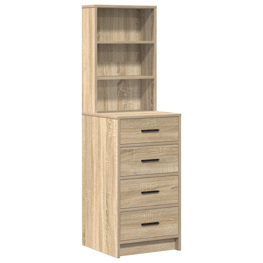 3 Delige Kaptafel Set Met Led Sonoma Eiken Gefabriceerd Hout