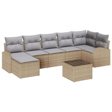 8-Delige Tuin Sofa Set Met Kussens Zwarte Poly Rattan