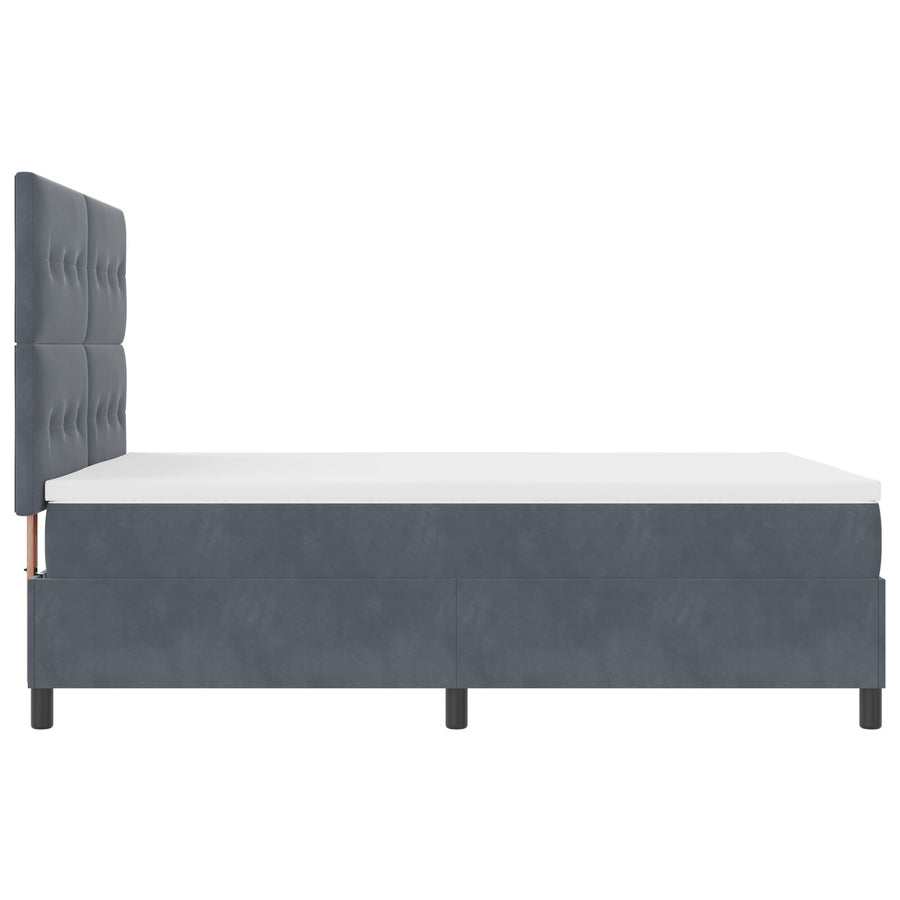 Boxspringbed Met Matras Donkergrijs 140X200 Cm Fluweel Blauw