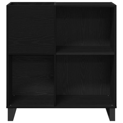 Recordkast 84.5X38X90 Cm Geconstrueerd Hout Zwart eiken