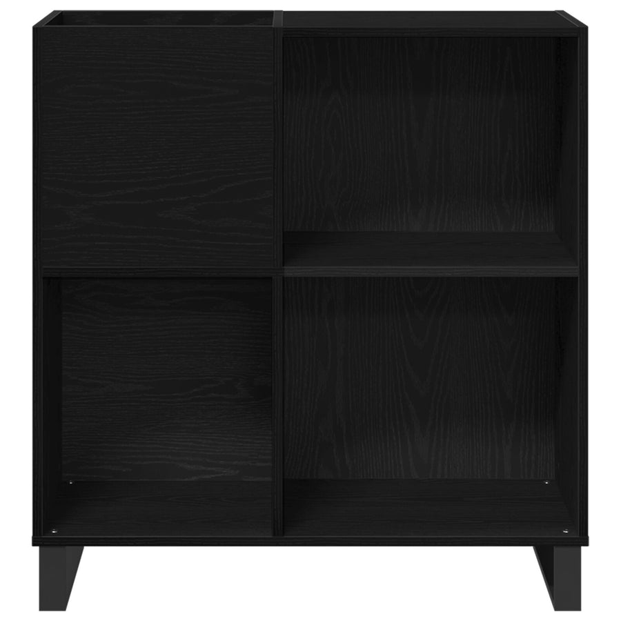 Recordkast 84.5X38X90 Cm Geconstrueerd Hout Zwart eiken