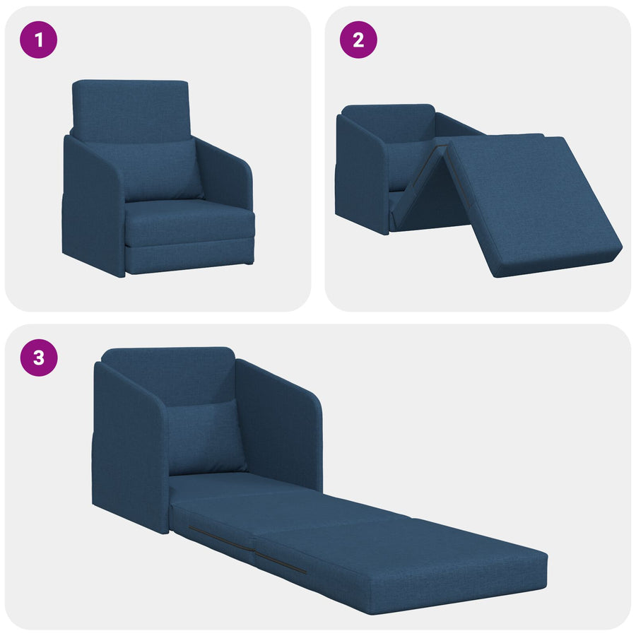 Vloer Sofa Bed 2-In-1 65X80X83 Cm Stof Blauw