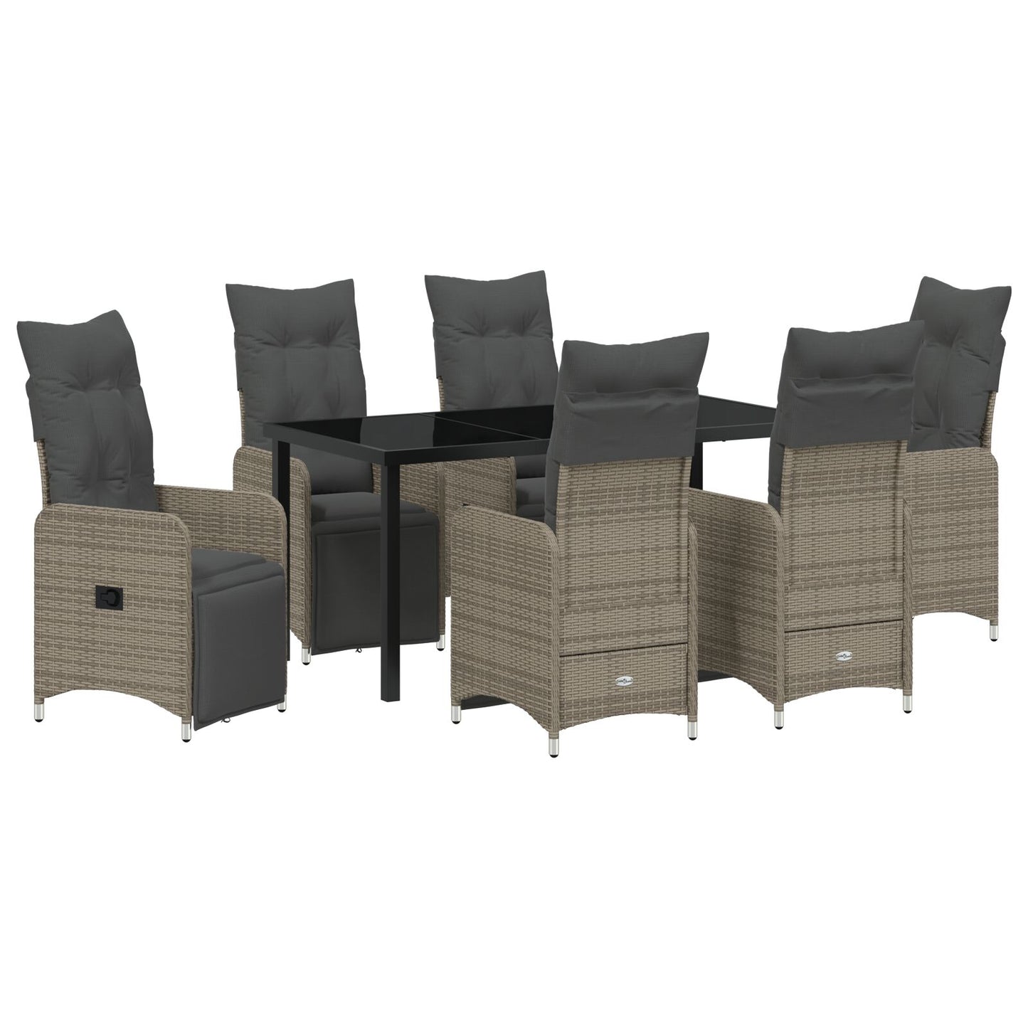 7 Persoons Tuin Eetset Met Kussens Beige