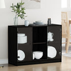 Dressoir 100x37x75.5 cm engineered hout zwart eiken