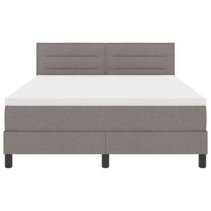 Bedframe Met Matras Lichtgrijs Stof 140 X 200 Cm Bedmatras Blauw