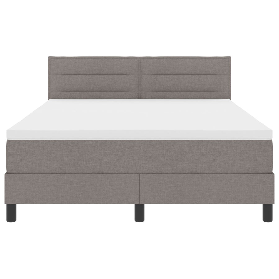 Bedframe Met Matras Lichtgrijs Stof 140 X 200 Cm Bedmatras Blauw