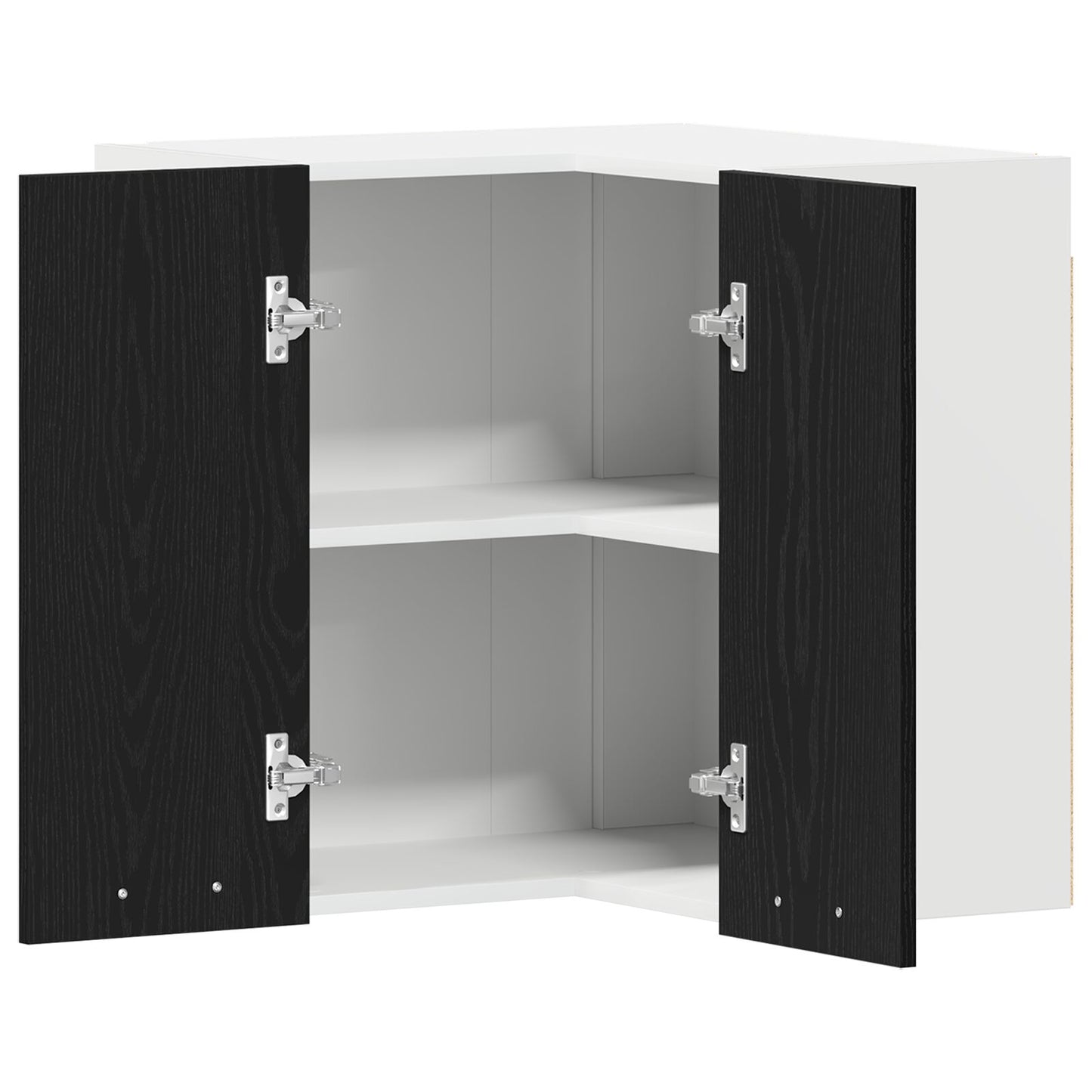 Hangende Hoekkast - Zwart Eiken - 57X57X60 Cm - Gemaakt Van Bewerkt Hout
