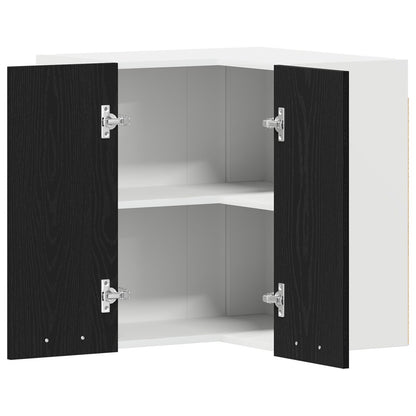 Hangende Hoekkast - Zwart Eiken - 57X57X60 Cm - Gemaakt Van Bewerkt Hout
