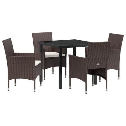 5-Delige Tuin Eetset Bruin Poly Rattan