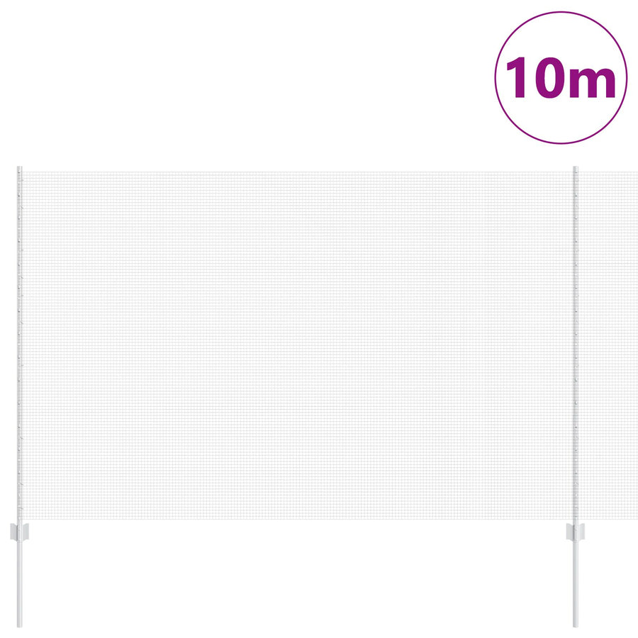 Gelaste Draadomheining Met 10 U-Palen Zilver 1,6X10 M Staal