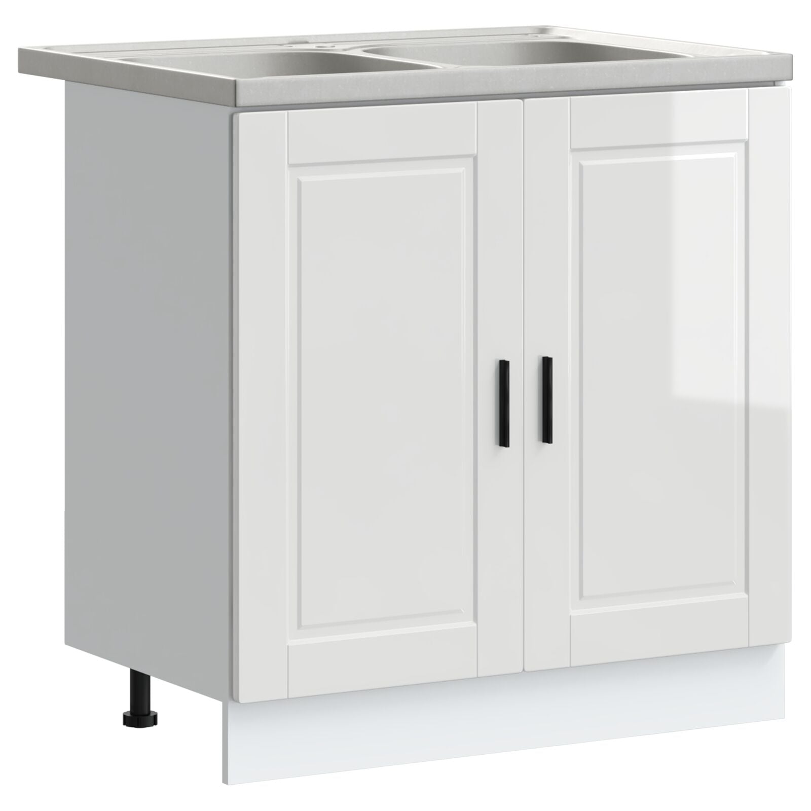Onderkast Met Wastafel ""Porto"" Hoogglans Wit 80X46X84,5 Cm Gelaagd Hout