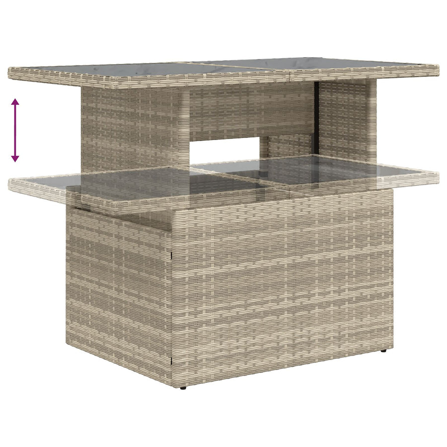 6-Delige Tuin Sofa Set Met Kussens Lichtgrijs Poly Riet