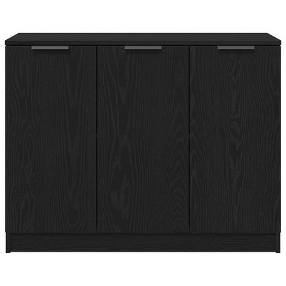 Dressoir Zwart Eiken 90,5X30X70 Cm Engineered Wood