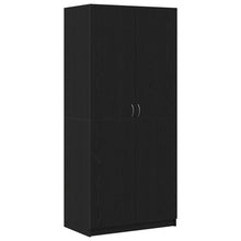 Kledingkast Zwart Eiken 90X52X200 Cm Behandeld Hout