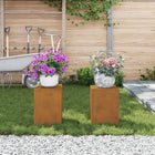 Plant Stand 2 pcs Rusty 24 x 24 x 35 cm Corten Steel