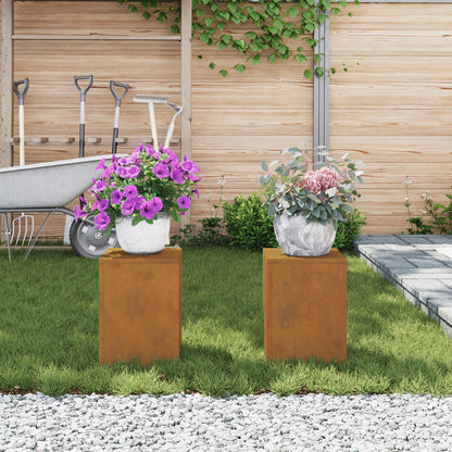 Buiten Plantstands Pillar 2 Pcs 24X24X35 Cm Weervast staal 2x (35 cm)