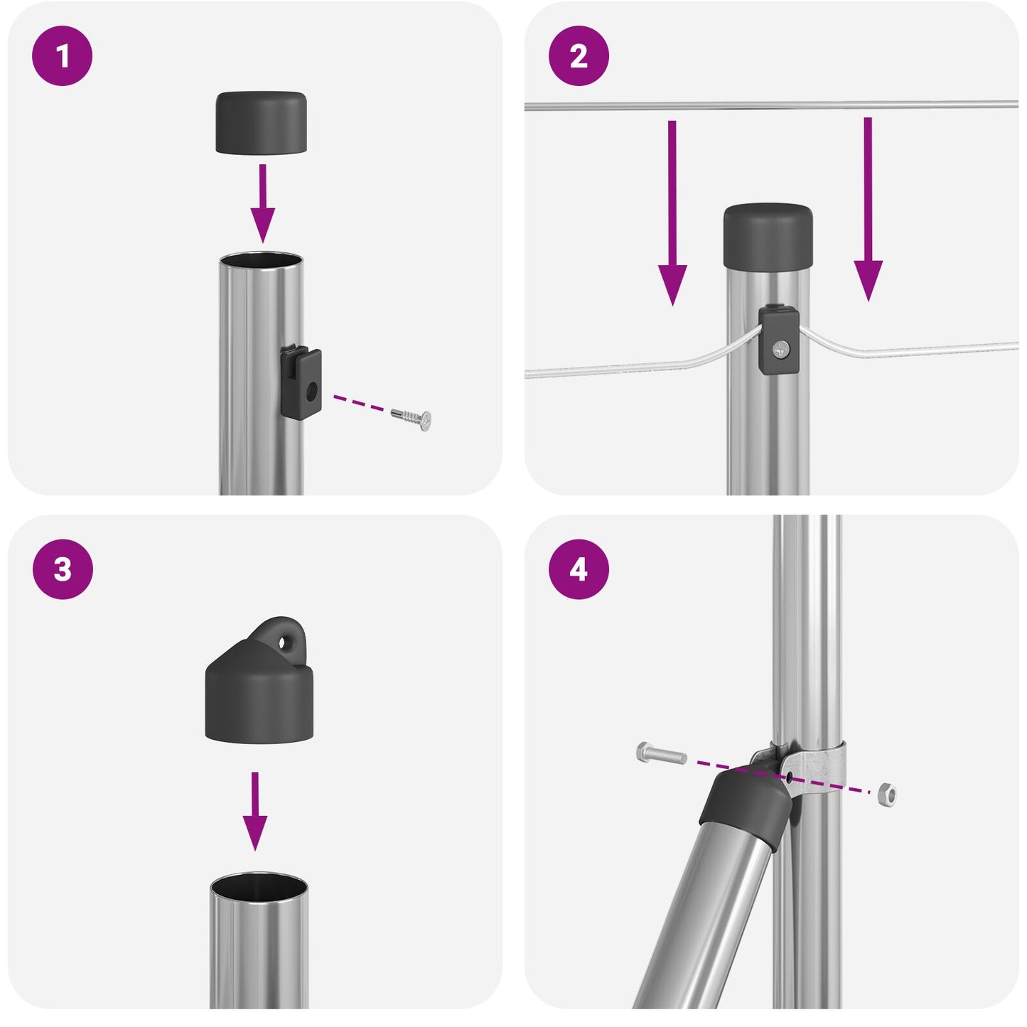 Hekpalen Met Spie 52 Stuks Ø32 Mm Gegalvaniseerd Staal 80 cm 52x spike paal