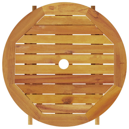 3-Delige Opvouwbare Bistroset Van Massief Acaciahout 60 cm tafel diameter 2 stoelen + ronde tafel
