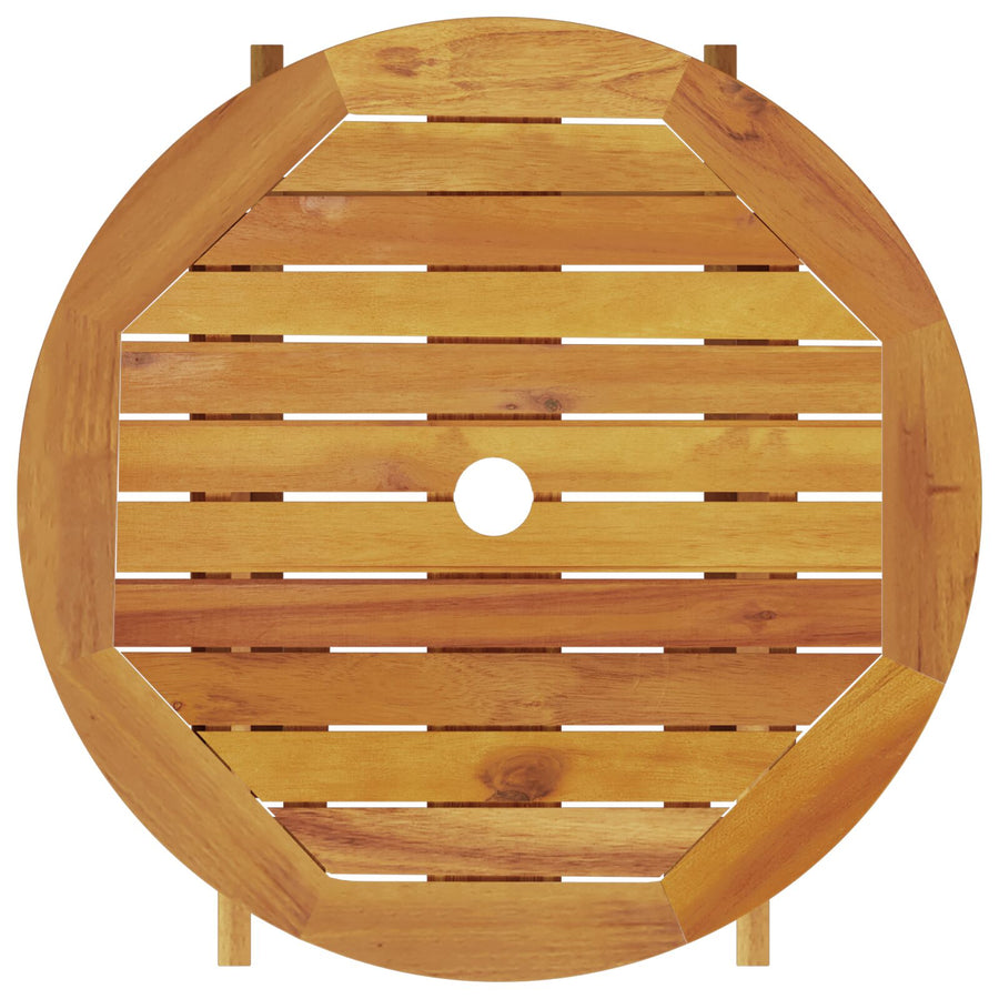 3-Delige Opvouwbare Bistroset Van Massief Acaciahout 60 cm tafel diameter 2 stoelen + ronde tafel