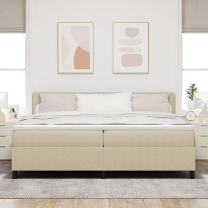 Boxspring Bed Met Matras Lichtgroen Grijs 200X200 Cm Corduroy Stof