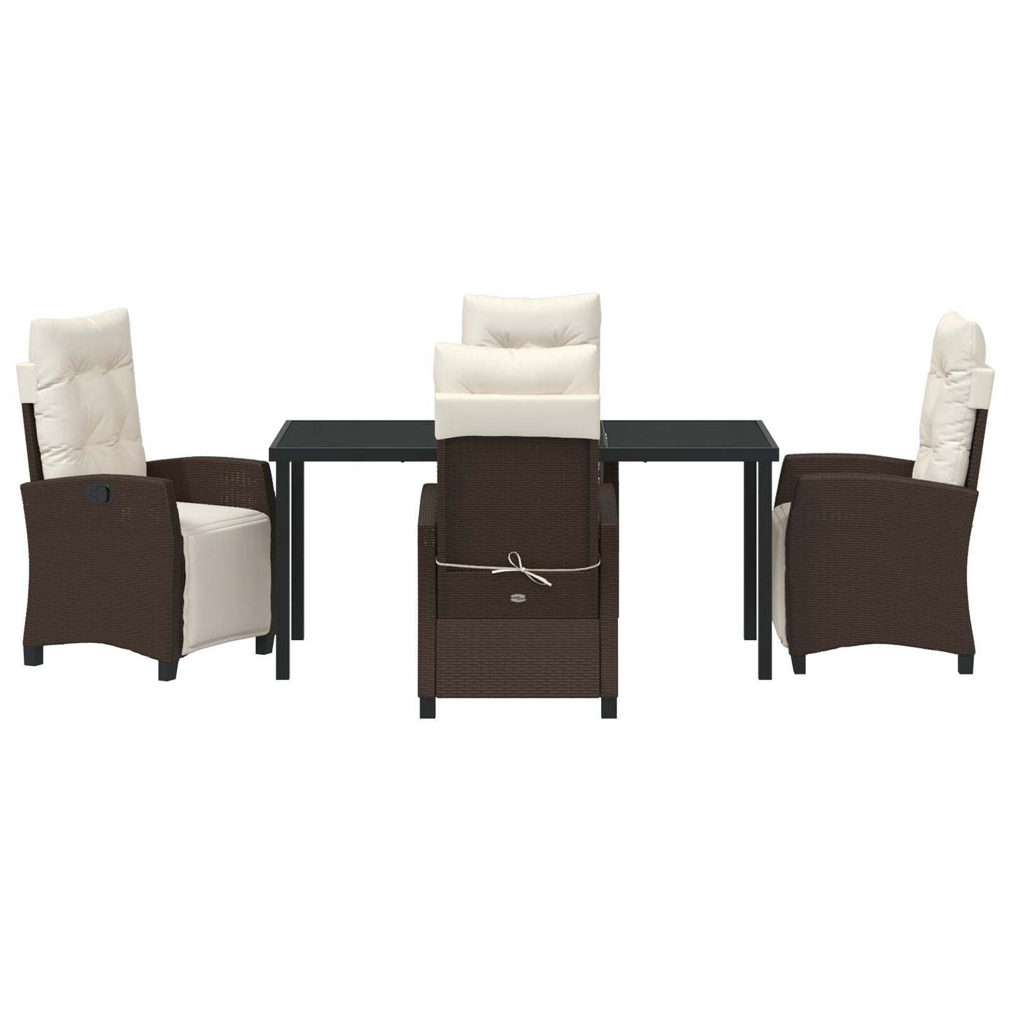 5-Delige Tuin Eetset Bruin Poly Rattan