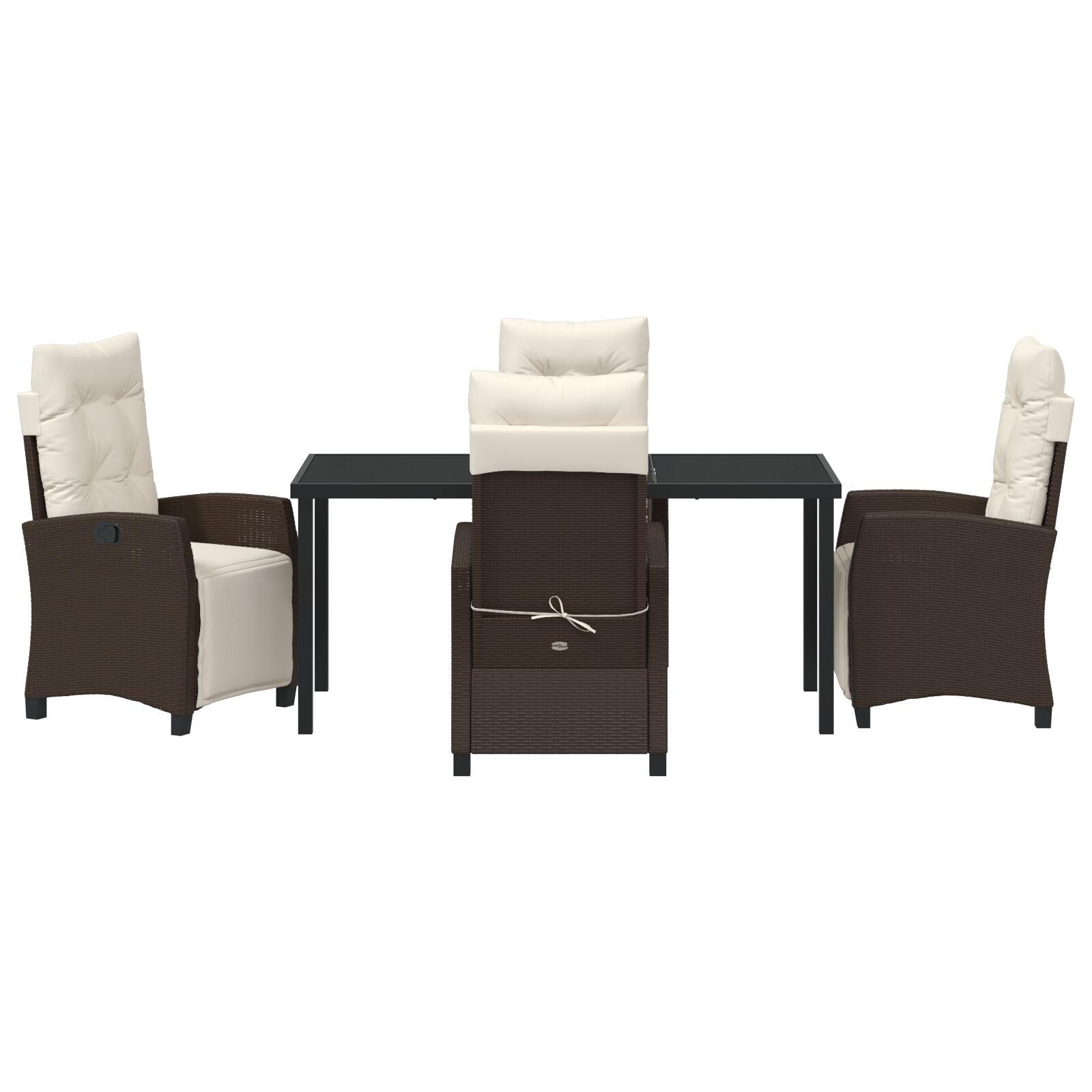 5-Delige Tuin Eetset Bruin Poly Rattan