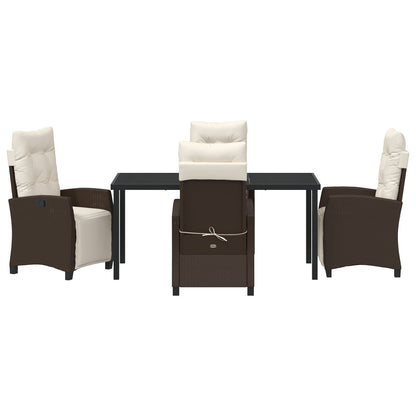 5-Delige Tuin Eetset Bruin Poly Rattan