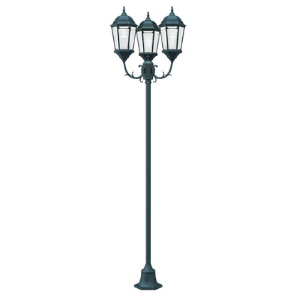 Tuinlampenpaal 3-Lamp E27 Groen 220 Cm Aluminium Donkergroen