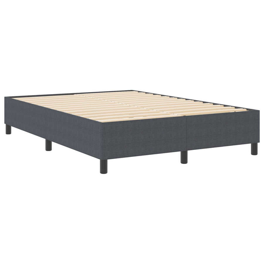 Boxspringbed Corduroy Stof Donkergrijs 140 x 200 cm