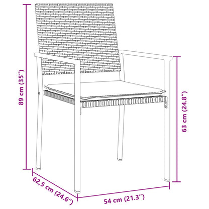 Set Van 3 Zwart Pe Rattan 54X62,5X89 Cm Duurzaam Tuinstoel