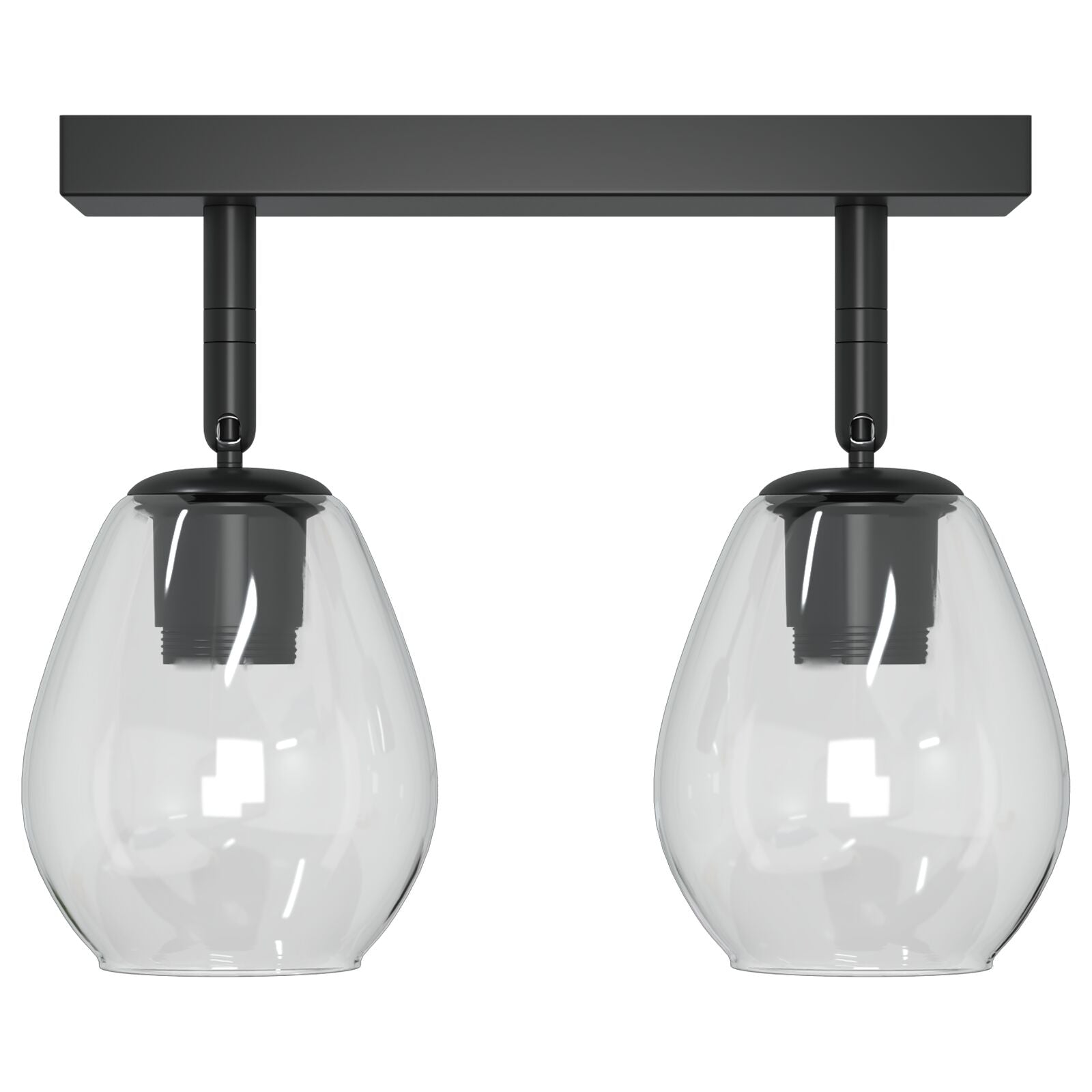 Plafondlamp Met Verstelbare Glazen Kap 2