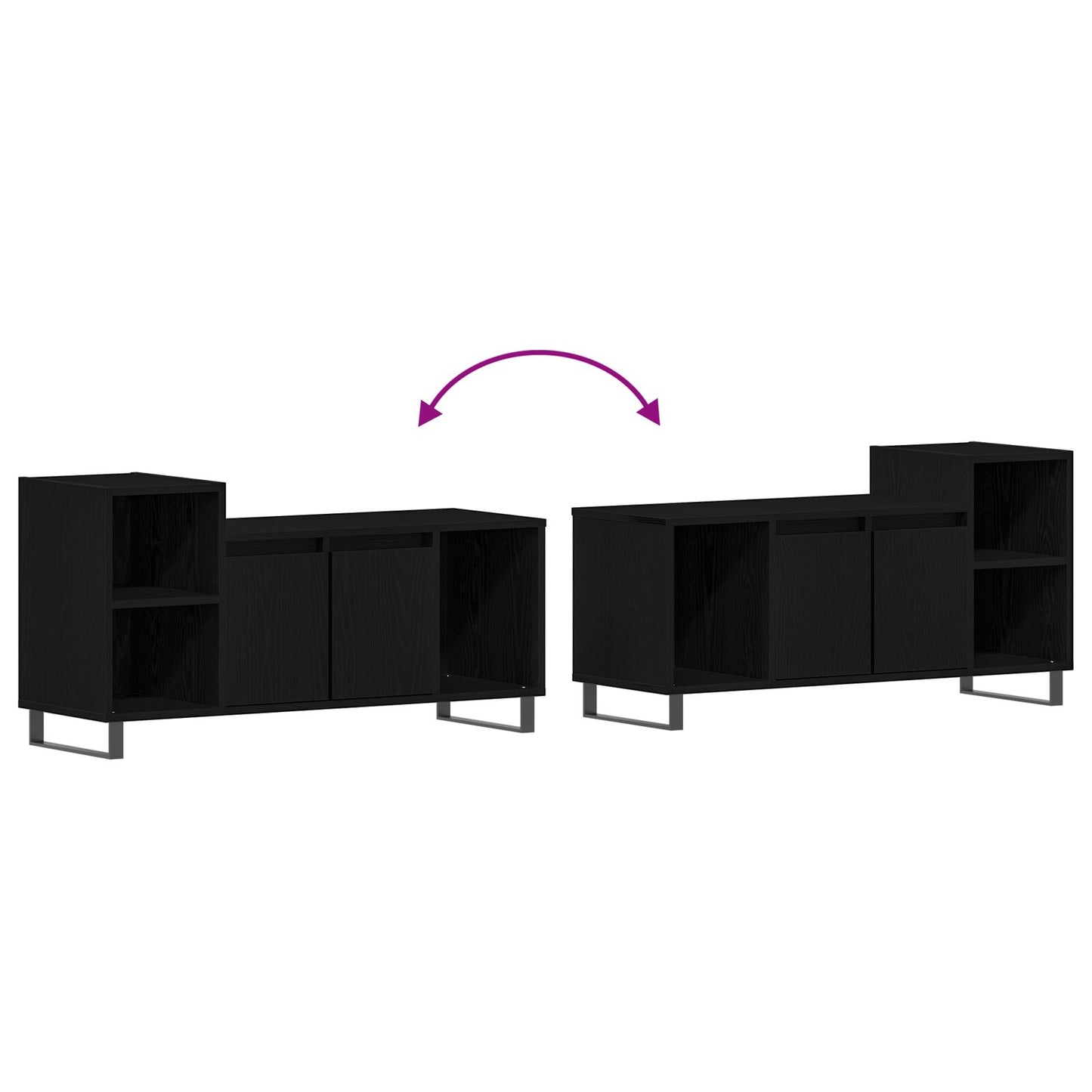 Tv-Kast 100X35X55 Cm Engineered Wood Zwart eiken