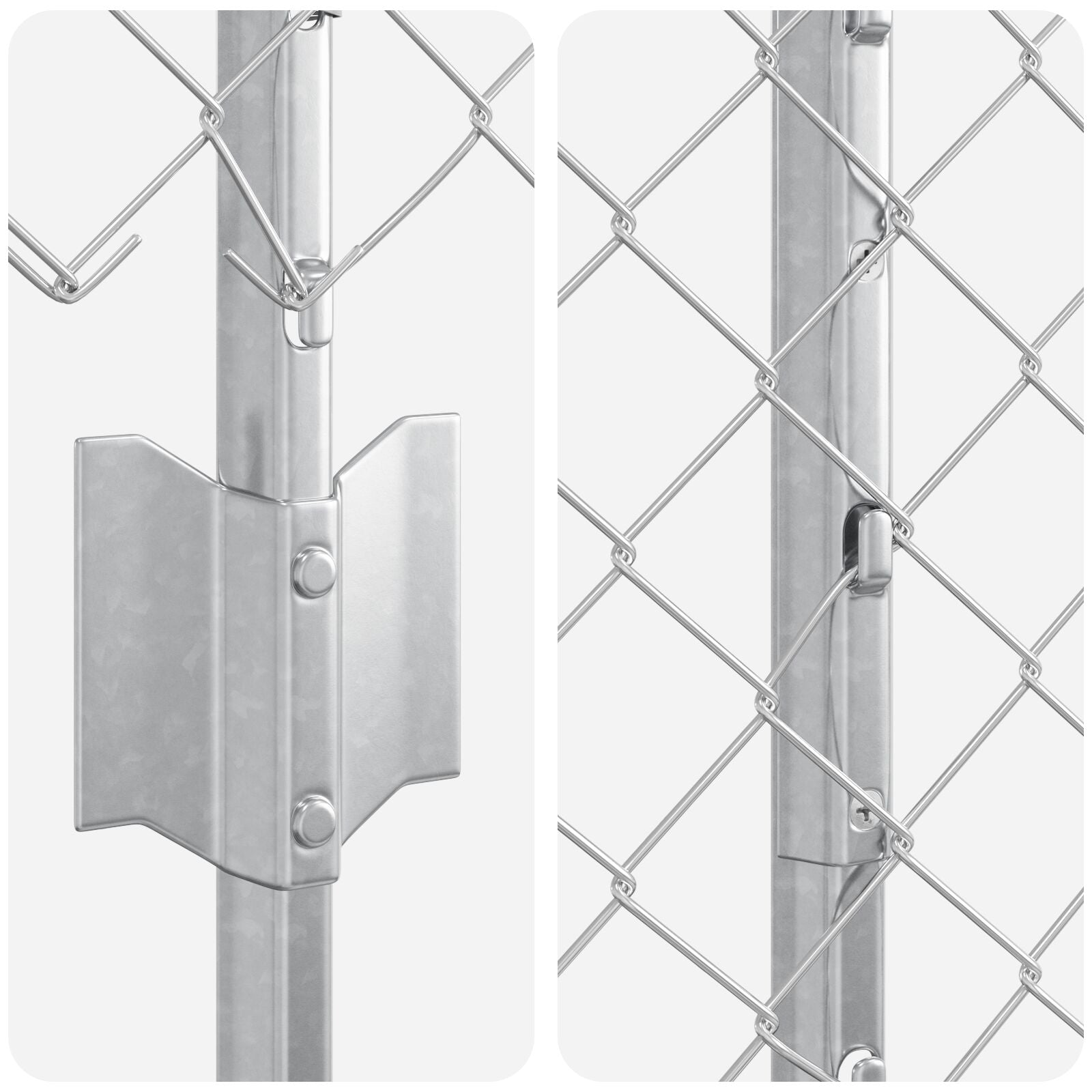 Kettinglink Hek Met 20 U-Palen Zilver 1,6X10 M Staal