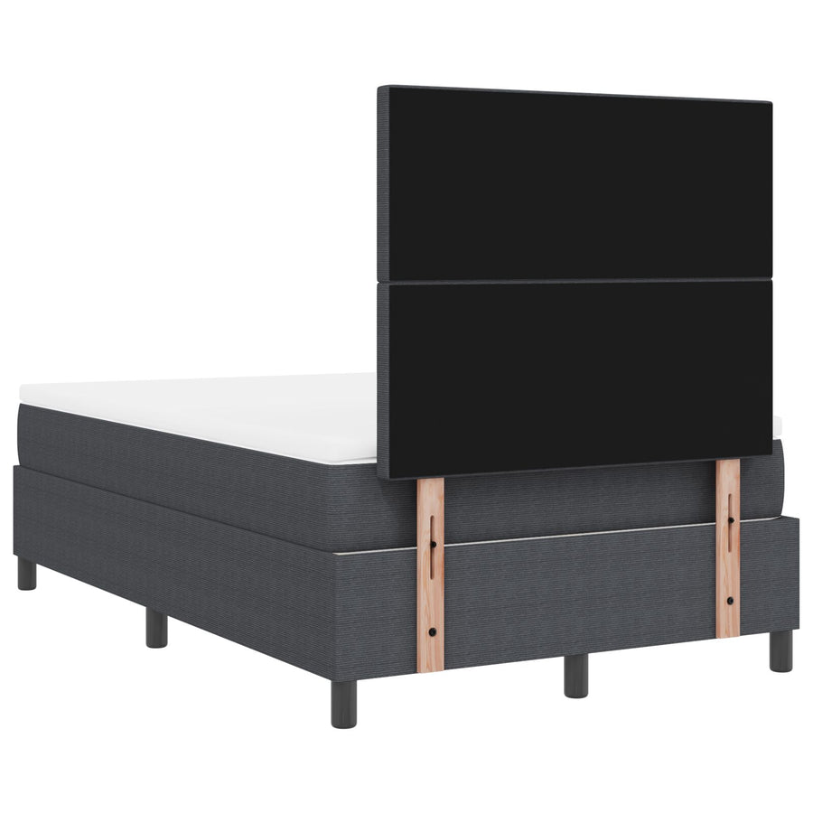 Boxspringbed Met Matras Donkergrijs 120X200 Cm Korduroy Stof