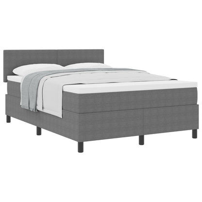 Boxspring Bed Met Matras Licht Grijs 160X200 Cm Corduroy Stof