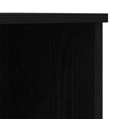 Hoogkast Zwart Eiken 132X35,5X103,5 Cm Geengineerd Hout