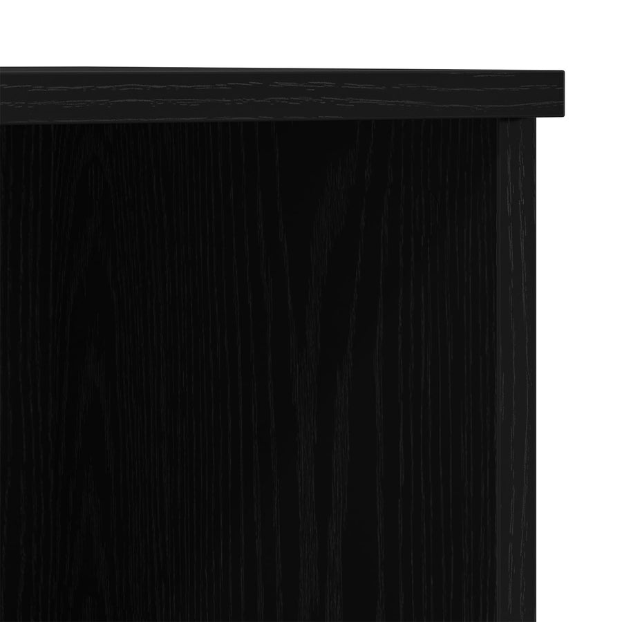 Hoogkast Zwart Eiken 132X35,5X103,5 Cm Geengineerd Hout