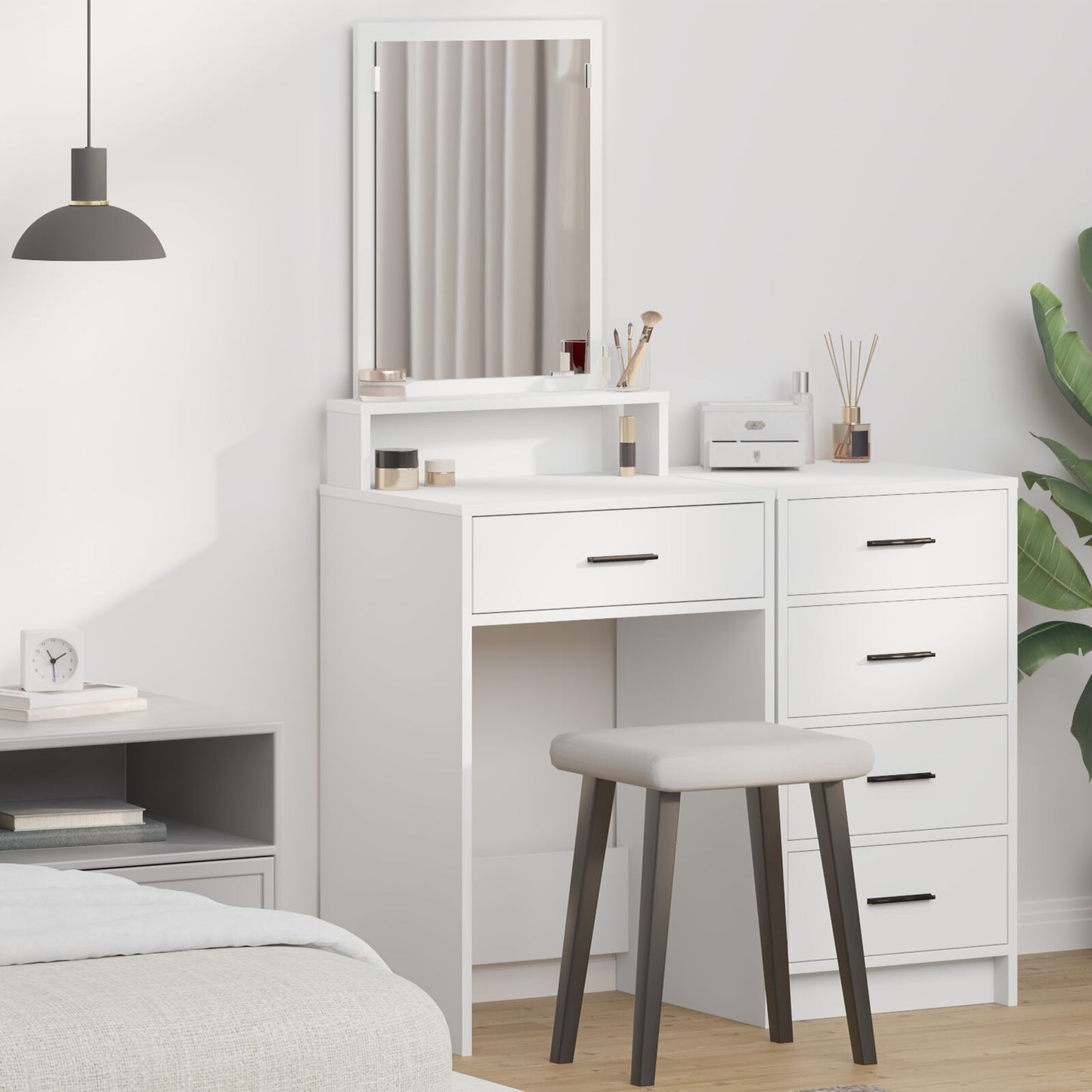 Kaptafel Met Lades 50 x 41 x 140 cm Wit